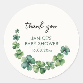 St Patricks Day Baby Shower Vielen Dank Runder Aufkleber