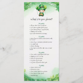 St Patrick's Day Babydusche Spielkarte Menükarte
