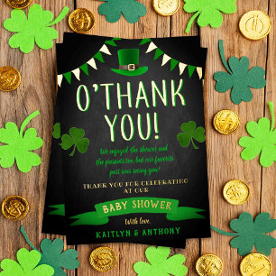 St. Patrick's Day Babyparty Dankeschön Echt Folieneinladung