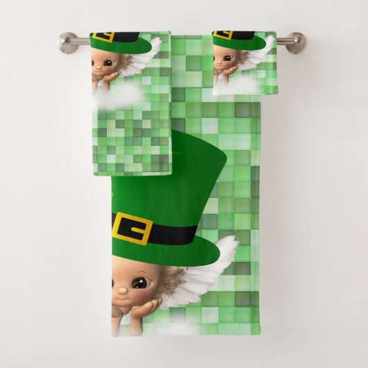 St. Patrick's Day Badetuch Set Angel (Insitu)