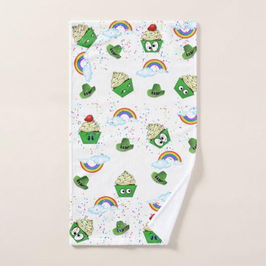 St. Patrick's Day Badetücher Sets Cupcake (Handtuch)