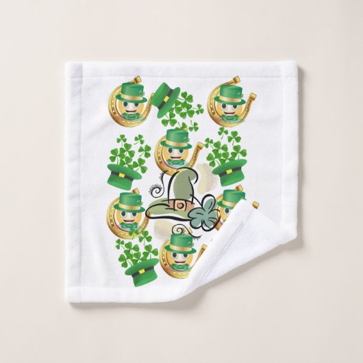 St. Patrick's Day Badewanne Handtuch Sets Horsesho (Waschlappen)