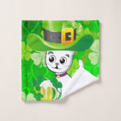 St. Patrick's Day Badewanne Handtuch Sets Katze (Waschlappen)