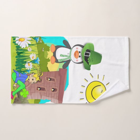 St. Patrick's Day Badewanne Handtuch Sets Pinguin (Handtuch)