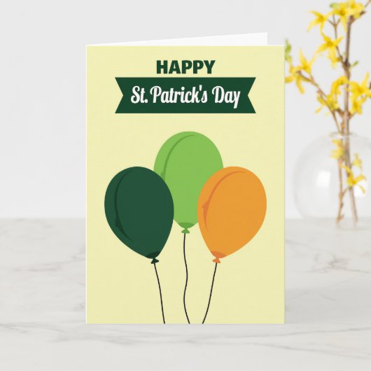 St Patricks Day Balloons Card Karte (Gelbe Blume)