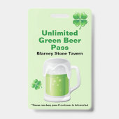 St. Patrick's Day Bar Ausweis (Rückseite)