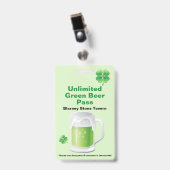 St. Patrick's Day Bar Ausweis (Vorderseite mit Clip)