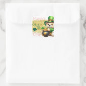 St.Patrick's Day Bär Gold Geburtstag Glückstag Ein Quadratischer Aufkleber (Tasche)