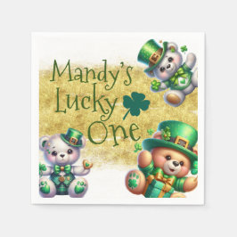 St.Patrick's Day Bären Niedliche Geburtstag Lucky Serviette