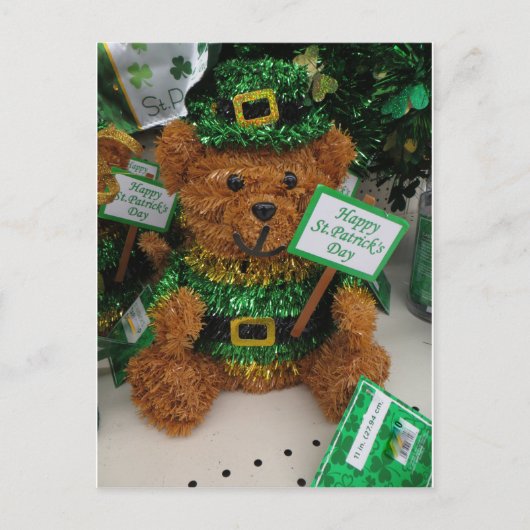 St. Patrick's Day Bären Postkarte (Vorderseite)