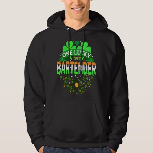 St. Patrick's Day Bartending One Lucky Barkeeper Hoodie (Vorderseite)