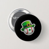 St. Patrick's Day Baseball Clover Hat Lucky Shamro Button (Vorne & Hinten)