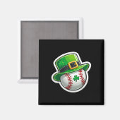 St. Patrick's Day Baseball Clover Hat Lucky Shamro Magnet (Vorderseite/Rückseite)