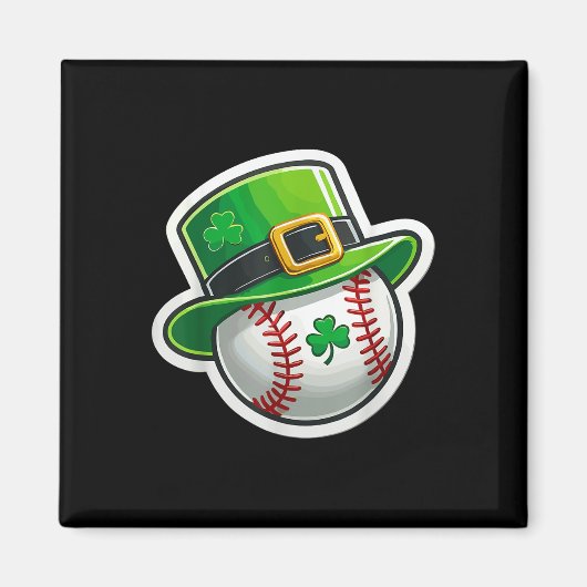 St. Patrick's Day Baseball Clover Hat Lucky Shamro Magnet (Vorne)