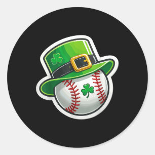 St. Patrick's Day Baseball Clover Hat Lucky Shamro Runder Aufkleber