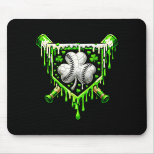 St. Patricks Day Baseball Eis Drip für Jugendliche Mousepad