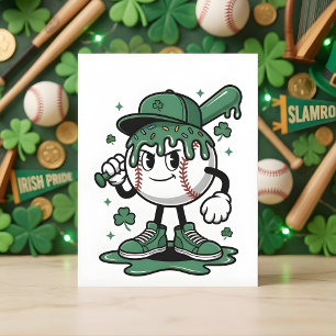St. Patrick's Day Baseball Glückskleeblatt Feiertagskarte