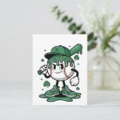 St. Patrick's Day Baseball Glückskleeblatt Feiertagskarte (Stehend Vorderseite)