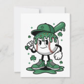 St. Patrick's Day Baseball Glückskleeblatt Feiertagskarte (Vorderseite)