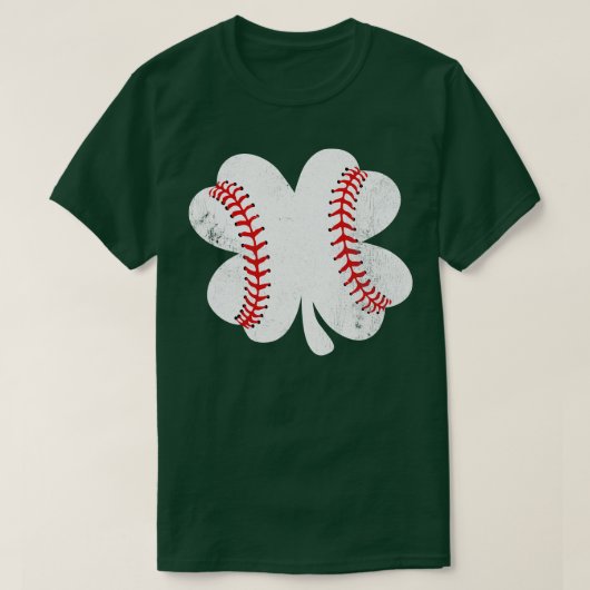 St Patricks Day Baseball in einer Klee T-Shirt (Design vorne)