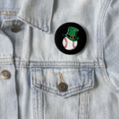 St Patricks Day Baseball Kleeblatt Button (Beispiel)