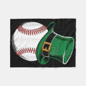 St Patricks Day Baseball Kleeblatt Fleecedecke (Vorderseite (Horizontal))