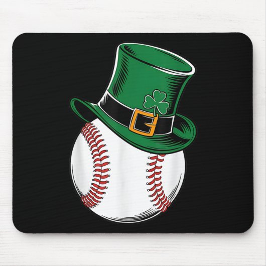 St Patricks Day Baseball Kleeblatt Mousepad (Vorne)