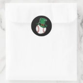 St Patricks Day Baseball Kleeblatt Runder Aufkleber (Tasche)