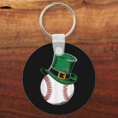 St Patricks Day Baseball Kleeblatt Schlüsselanhänger (Vorderseite)