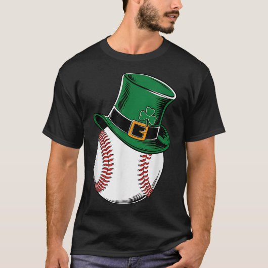 St Patricks Day Baseball Kleeblatt T-Shirt (Vorderseite)