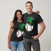 St Patricks Day Baseball Kleeblatt T-Shirt (Unisex)