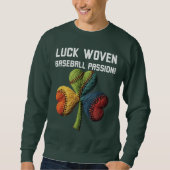 St. Patrick's Day Baseball Lucky Clover Garn Kunst Sweatshirt (Vorderseite)