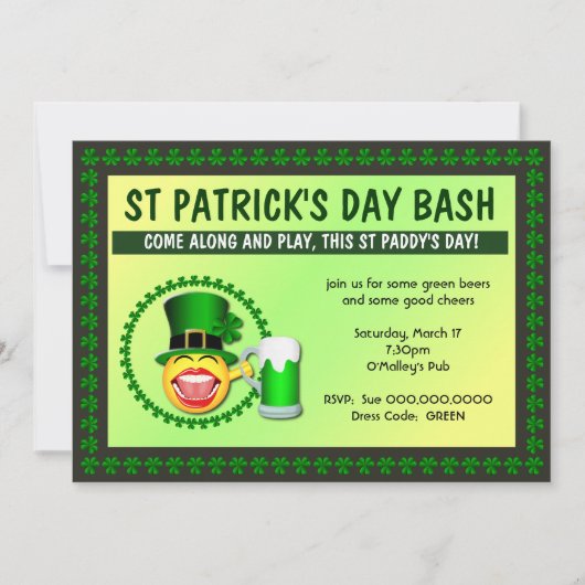St Patrick's Day Bash Einladung (Vorderseite)