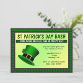 St Patrick's Day Bash Hat Einladung (Stehend Vorderseite)