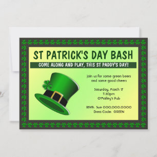 St Patrick's Day Bash Hat Einladung