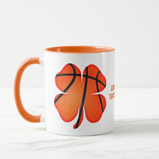 St Patrick's Day Basketball 4 Blätter Kleeblatt Tasse (Links)