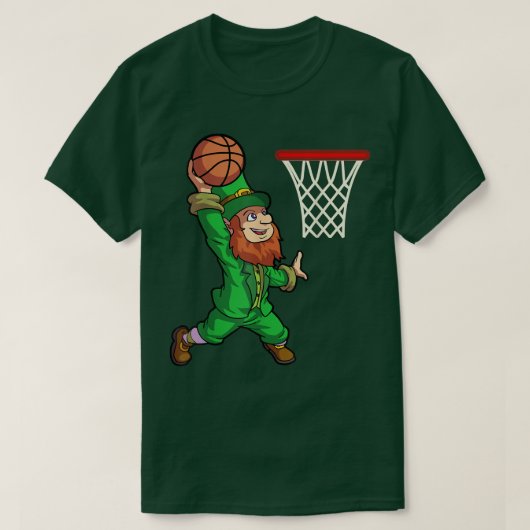 St Patricks Day Basketball Dunk Leprechaun Boys Ki T-Shirt (Design vorne)