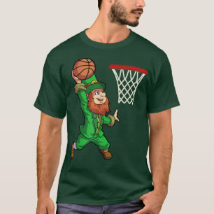 St Patricks Day Basketball Dunk Leprechaun Jungen T-Shirt
