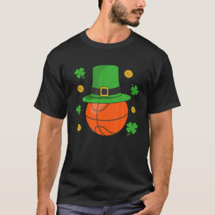 St Patricks Day Basketball Leprechaun Hat Kleeblat T-Shirt