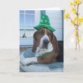 St. Patrick's Day Basset Hound Card Karte (Gelbe Blume)
