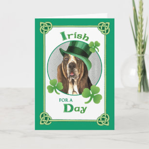 St. Patrick's Day Basset Karte