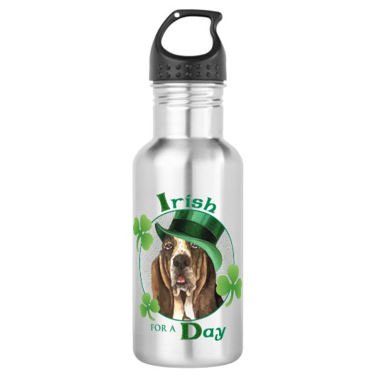 St. Patrick's Day Basset Trinkflasche (Vorderseite)