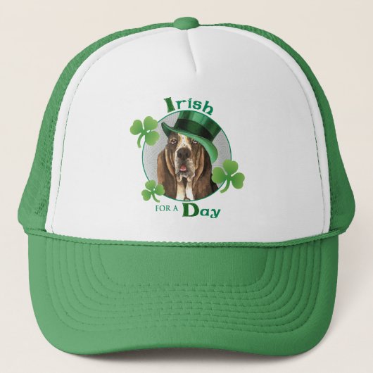 St. Patrick's Day Basset Truckerkappe (Vorderseite)