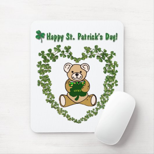St. Patrick's Day Bear Mousepad (Mit Mouse)