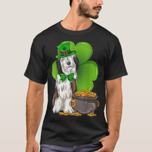 St Patrick's Day Bearded Collie Kleeblatt Haustier T-Shirt