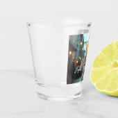 St Patrick's Day Beauty sitzt auf einem Fass Schnapsglas (Links)