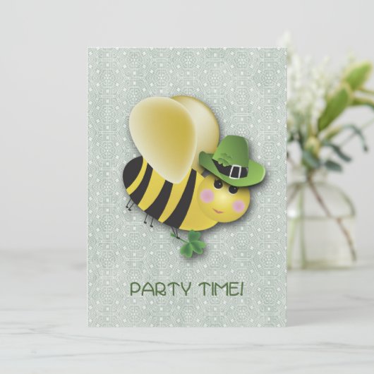 St. Patrick's Day BEE Einladung (Stehend Vorderseite)