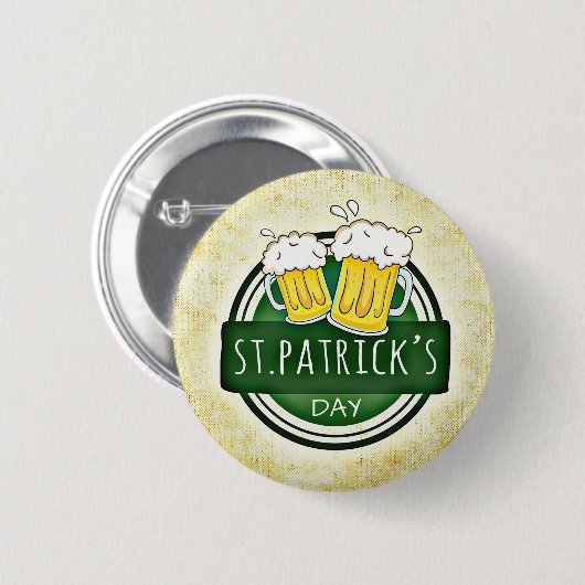 St.Patrick's Day Beer Button (Vorne & Hinten)