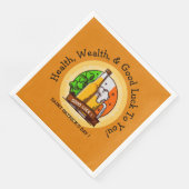 St Patricks Day Beer & Flag Edit Message Serviette (Ecke)