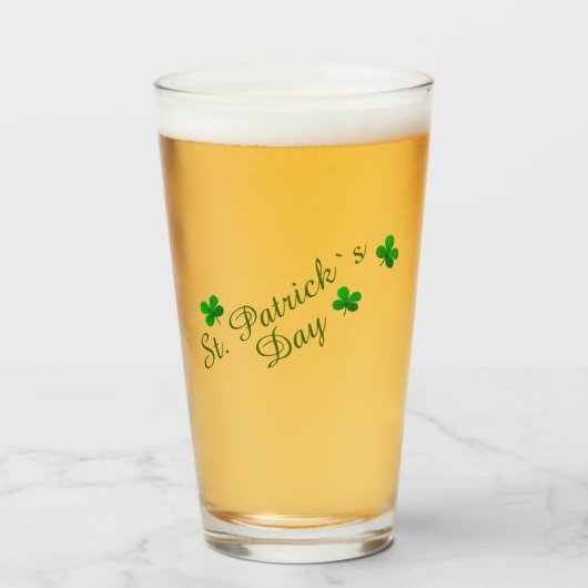 St Patrick's Day Beer Glas (Vorne (Gefüllt))